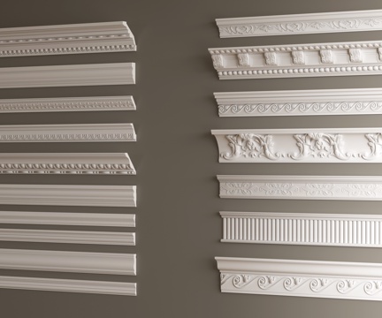  石膏 角花 石膏线 踢脚线 角线3d模型 