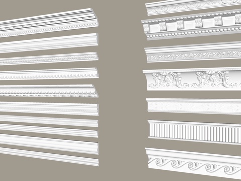 石膏 角花 石膏线 踢脚线 角线su模型