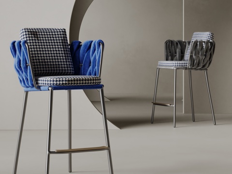 Minotti现代吧椅 布艺吧椅su模型