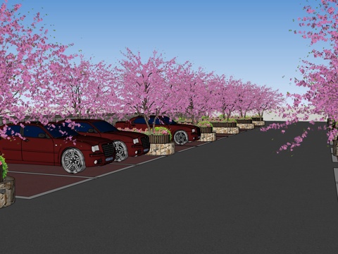 生态停车位su模型