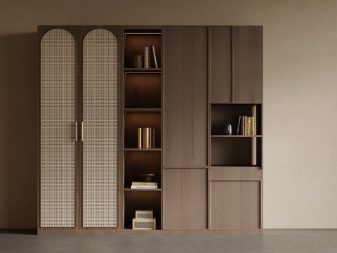  中古风衣柜su模型 