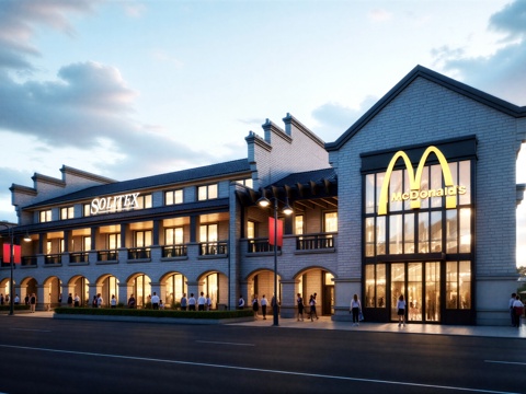 民国商业街 沿街商业su模型