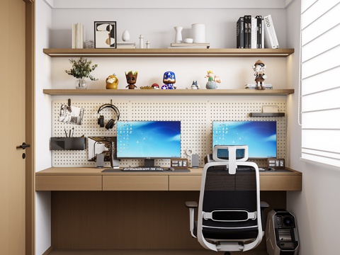  现代书房3d模型 