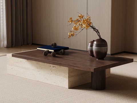  中古风茶几su模型 