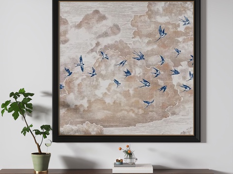  简欧，复古，中古，简约，装饰画3d模型 