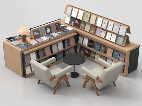  现代书架 展示柜 书籍3d模型 