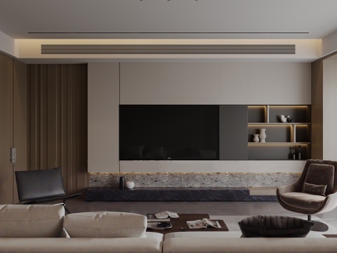  意式电视背景墙3d模型 