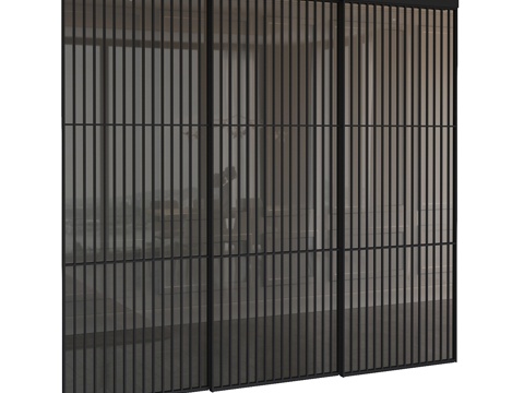  现代简约玻璃推拉门 推拉门 移门3d模型 