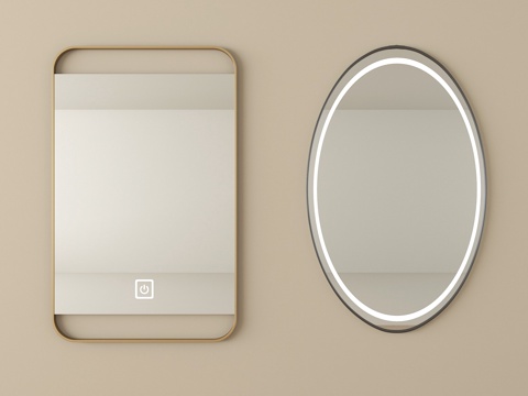  现代镜子 浴室镜 化妆镜 装饰镜 智能镜3d模型 