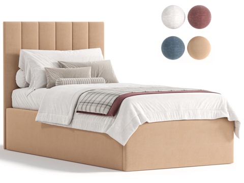  Vega床架-地面款90天鹅绒米色（来自Divan.ru）3d模型 