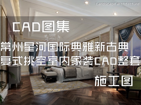 常州星河国际高层6栋F1典雅新古典复式挑空室内家装CADcad施工图