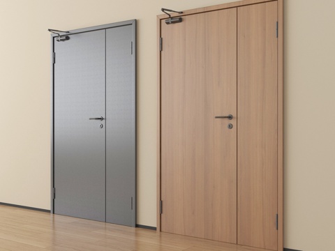 现代消防门 防火门su模型