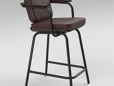  现代简约吧凳 吧台椅子 简约吧椅 休闲吧凳3d模型 