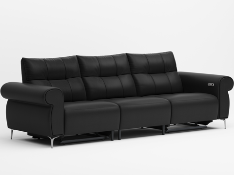  现代电动沙发  电动功能三人位 真皮沙发3d模型 