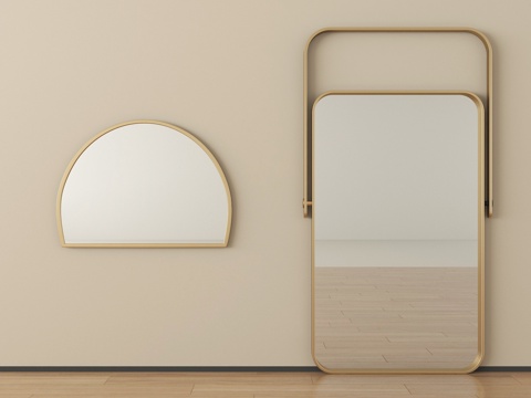  现代镜子 落地镜 全身镜 化妆镜 装饰镜su模型 