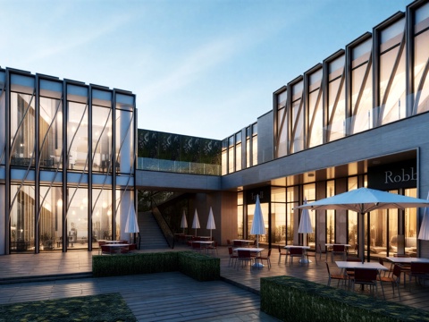 商业步行街 沿街商业su模型