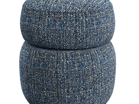  现代简约沙发矮凳 矮凳 简约凳子 蓝色矮凳3d模型 