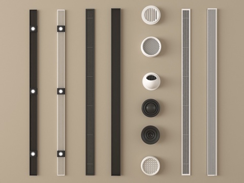  现代中央空调出风口 空调出风口 球型风口3d模型 
