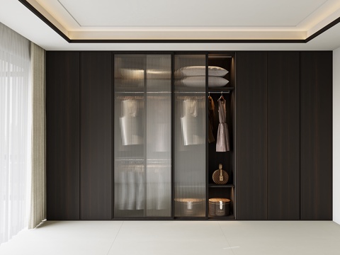  现代衣帽间3d模型 