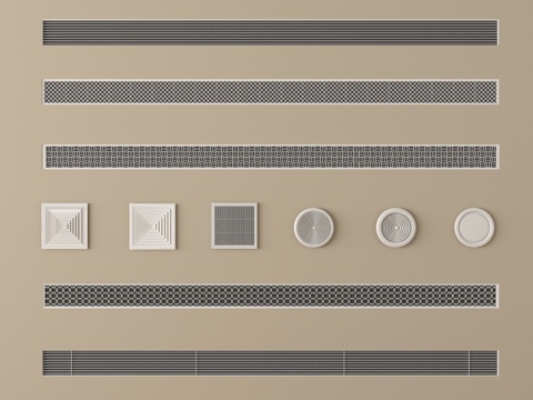 现代中央空调出风口 空调出风口 格栅球型风口su模型