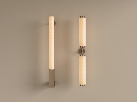 现代金属壁灯 长条壁灯 轻奢壁灯 镜前壁灯 床头壁灯su模型