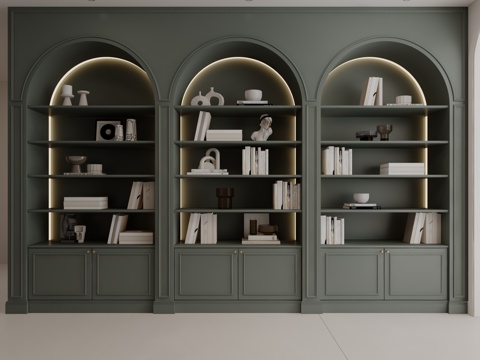  现代法式书柜3d模型 