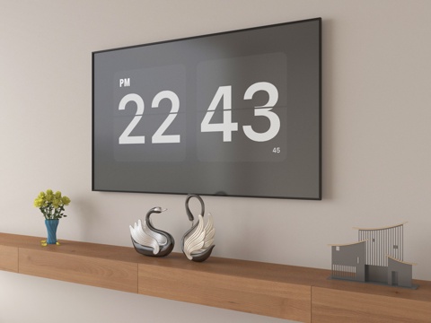  现代电视机 智能电视 壁挂电视3d模型 