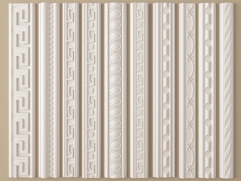 法式石膏线 欧式石膏线 石膏线条 装饰线条su模型