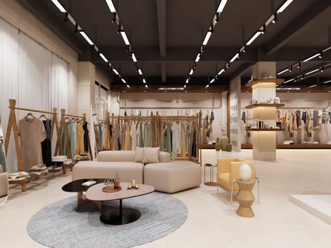  服装店 女装专卖店 女装店 男装店 服饰百货店 服装店橱窗模3d模型 