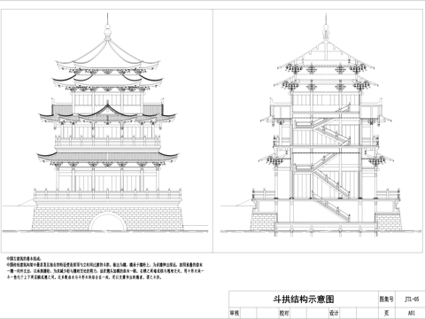 古建筑塔斗拱CAD施工详图集cad施工图