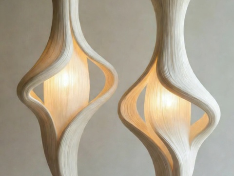  侘寂楼梯吊灯 侘寂风吊灯 吊灯3d模型 