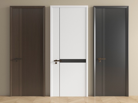  现代单开门 平开门 卧室门 木门3d模型 