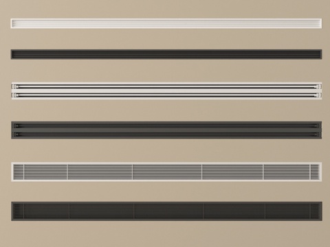  现代极窄边框空调出风口 无边框出风口 极简出风口3d模型 