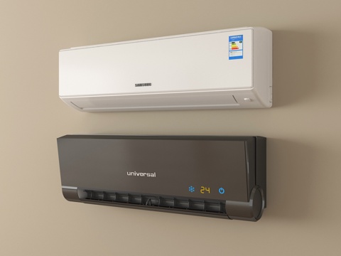  现代空调 壁挂式空调su模型 