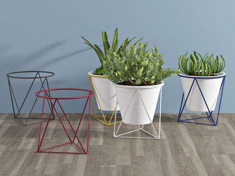  现代花架 植物 盆栽 绿植3d模型 