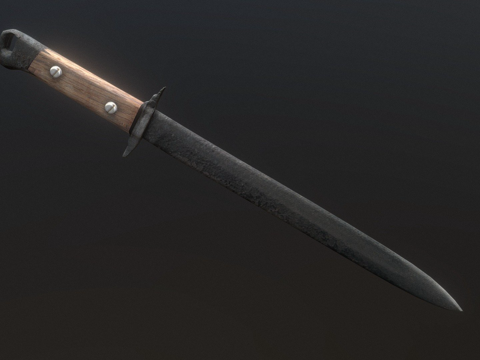  老旧生锈刀3d模型 