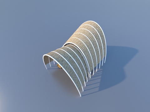  镂空 抽象 穹顶 异形廊架3d模型 