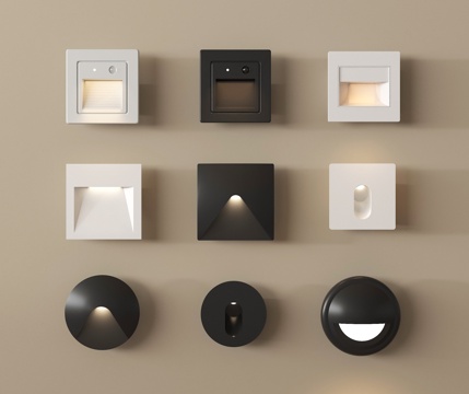 现代壁灯 楼梯感应灯 走廊感应灯 嵌入式su模型