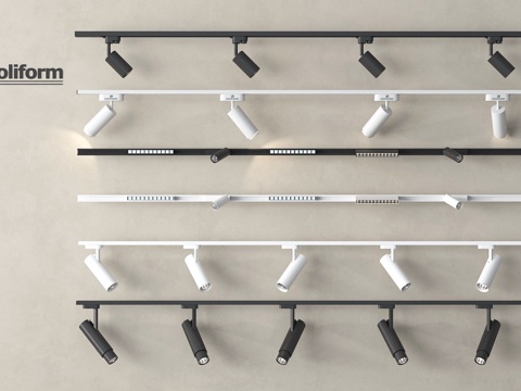  现代筒灯射灯 轨道射灯3d模型 