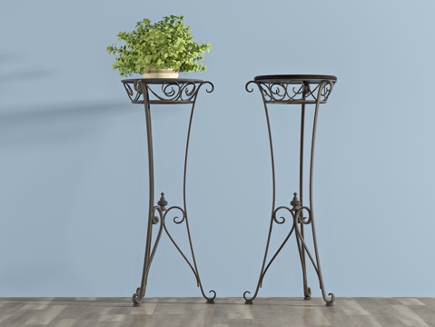  现代植物 盆栽 绿植 铁艺花架3d模型 