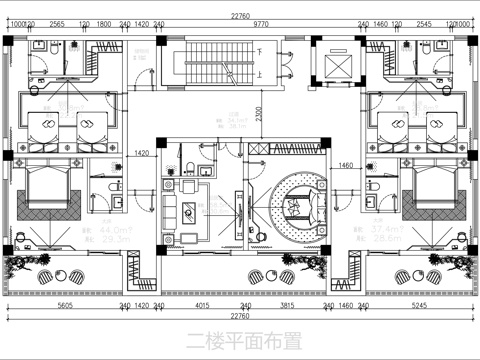 整套民宿平面图cadcad施工图