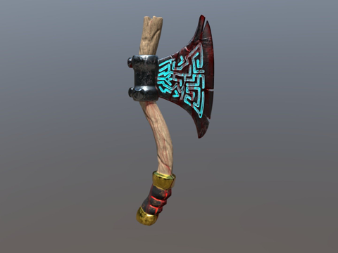  魔兽世界战斧3d模型 