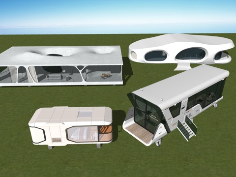  太空舱建筑su模型 