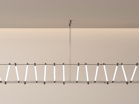  现代吊灯  条形吊灯su模型 