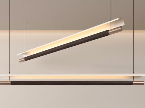 现代一字型吊灯 金属吊灯  条形吊灯su模型