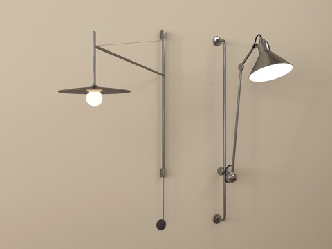  现代摇臂壁灯 室内壁灯 金属壁灯3d模型 