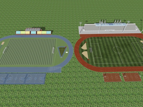  体育场看台su模型 