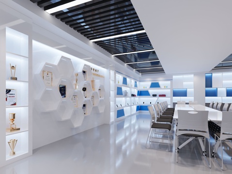  会议室 荣誉室 展示柜3d模型 