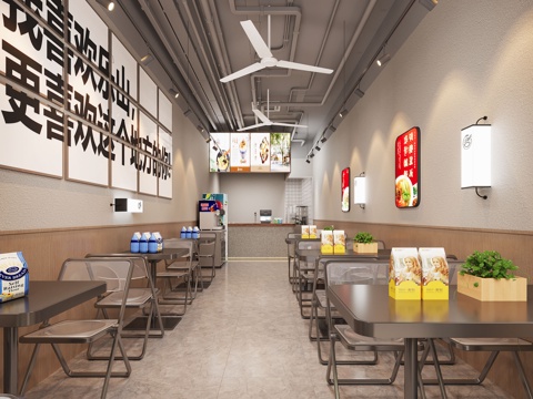  烧烤店 粉面店3d模型 