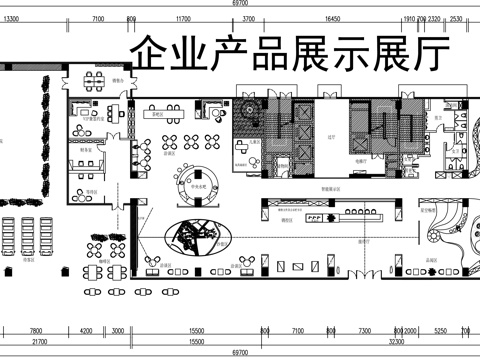 企业产品展厅平面图cadcad施工图